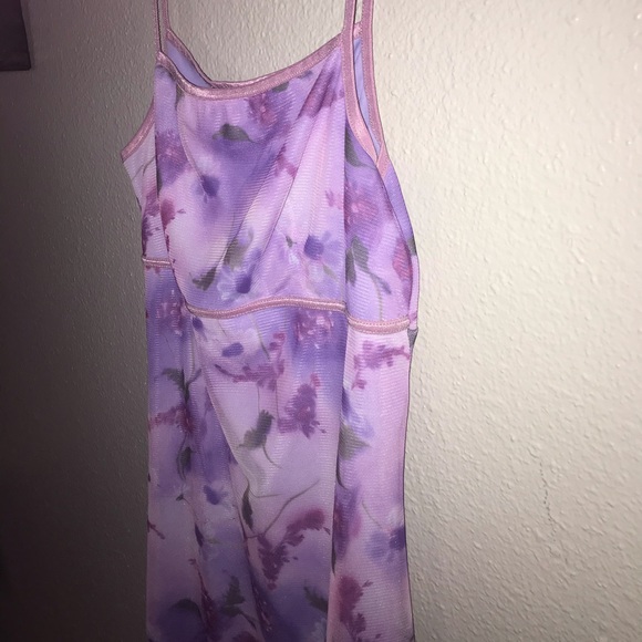 Vtg 70s Hippie/Fairy Goth Floral Purple Midi Dress - Picture 10 of 11